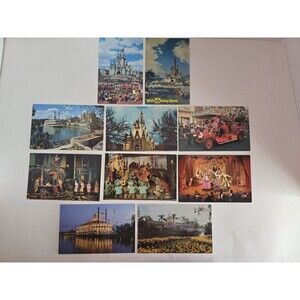 Walt Disney World Vintage 1970s 10 Postcards Lot, UNUSED
